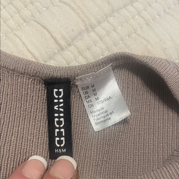 Divided Beige Ribbed Tank Top - Picture 2 of 2